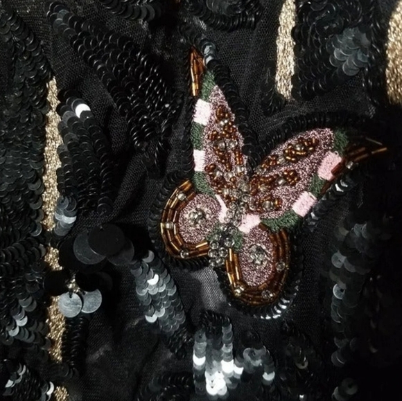 🍒NWT🍒 TED BAKER SEQUINE BUTTERFLY COCKTAIL DRESS - Picture 10 of 13